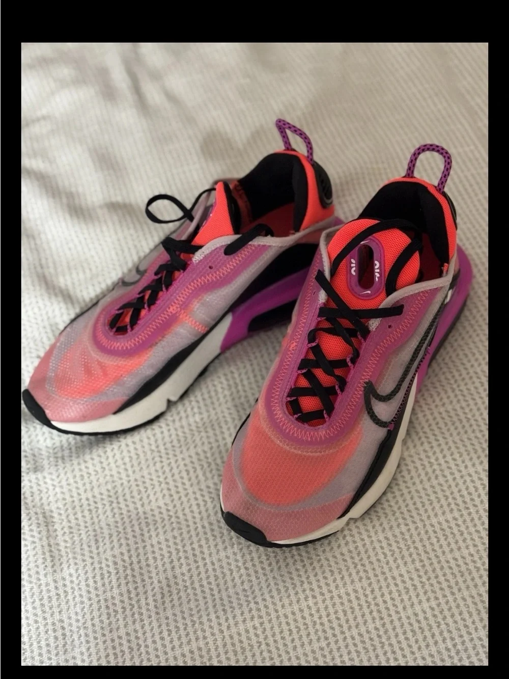 Nike Women's Neon Pink and Purple Low-Top Sneakers